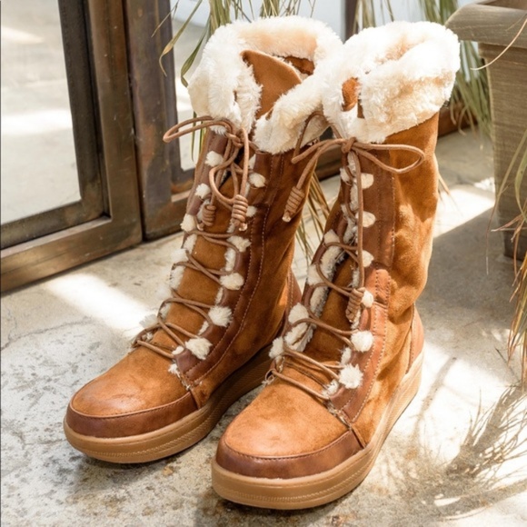 Mi.iM Shoes - CLEARANCE SALE! Fur Lined Brown Boots